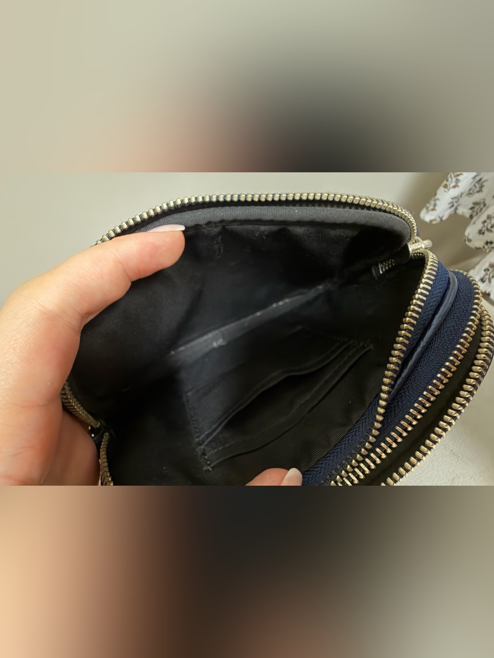 Coach Navy Pebbled Leather Crossbody with Gold Emblem - Picture 7 of 7
